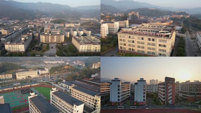 福建省福安市福安职业技术学校航拍校园风光