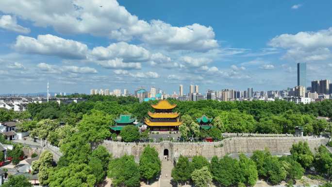 岳阳楼景区航拍素材