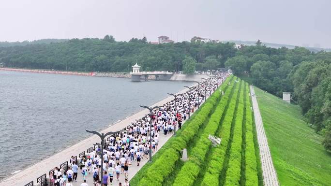 2025航拍长春净月潭四季欢乐跑活动