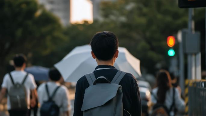 4k人潮行人人流城市街道​​行走脚步人群
