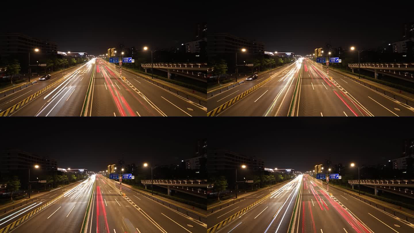 城市夜景车流光轨