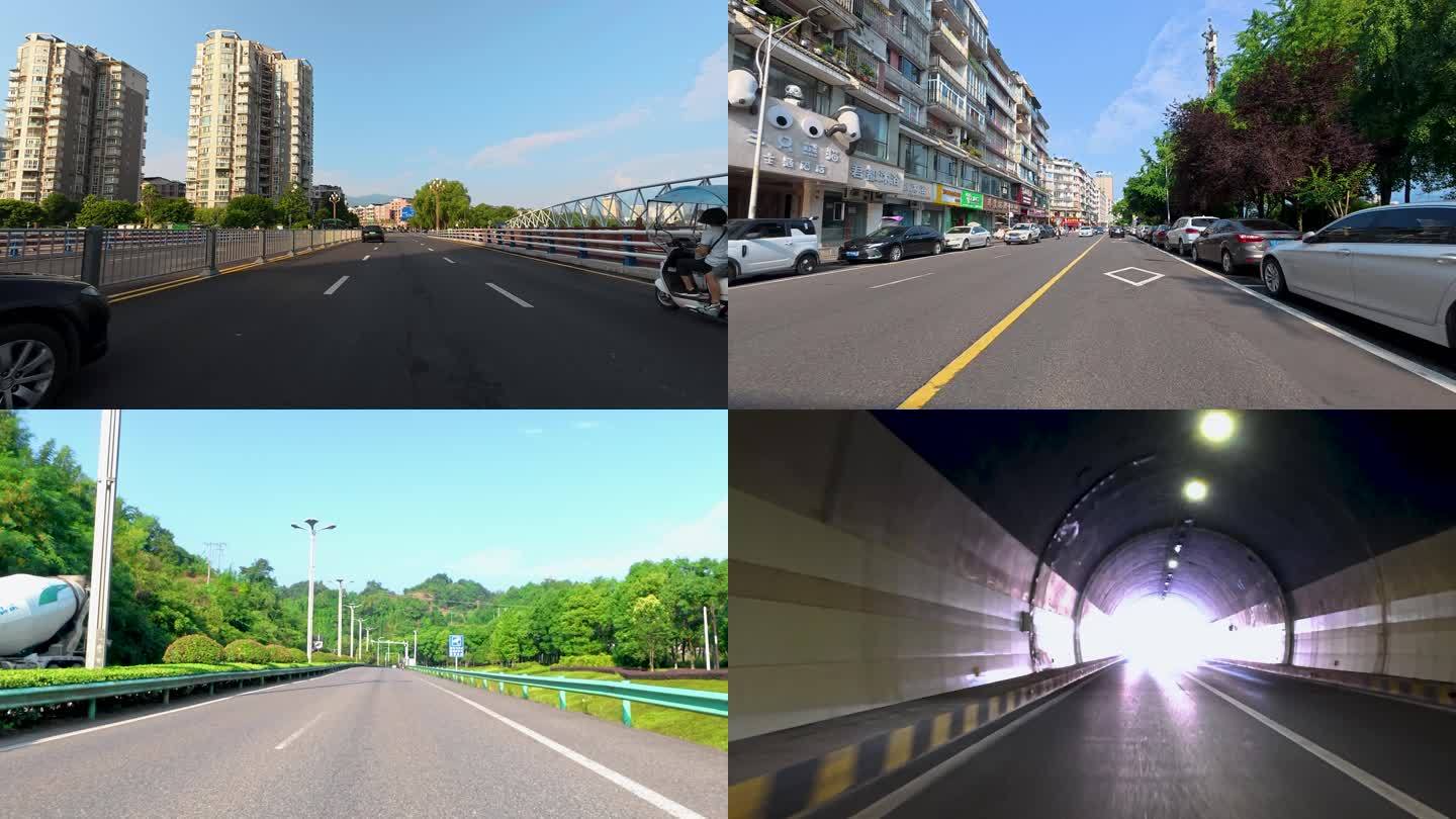 城市街景节孝牌坊行车第一视觉