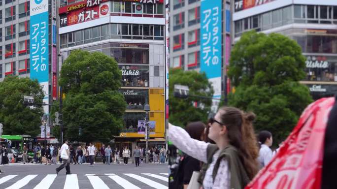 竖版人群过马路