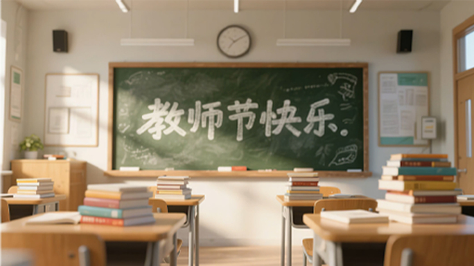 教师节老师讲课老师批改作业教师节黑板写字