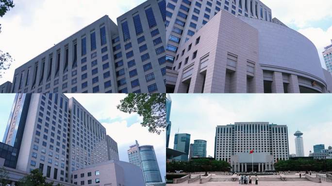 4K 上海市政府大楼 上海市人民政府空镜