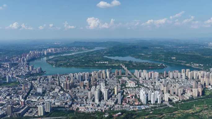 合川最美江湾城市江景航拍