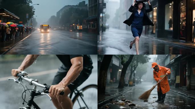 雨中城市百态