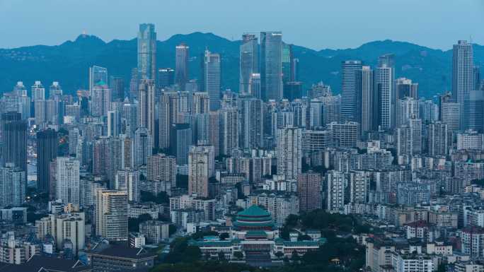 重庆渝中半岛城市大景夜景延时