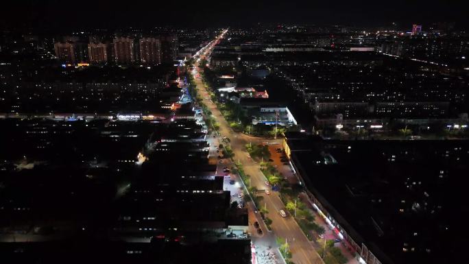 城市夜景车流航拍