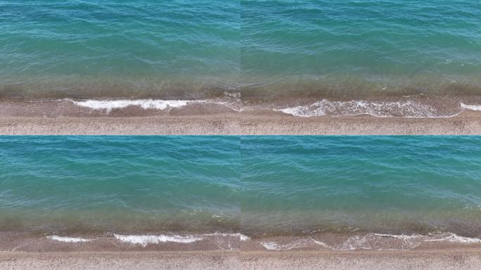 航拍青海省青海湖的水流