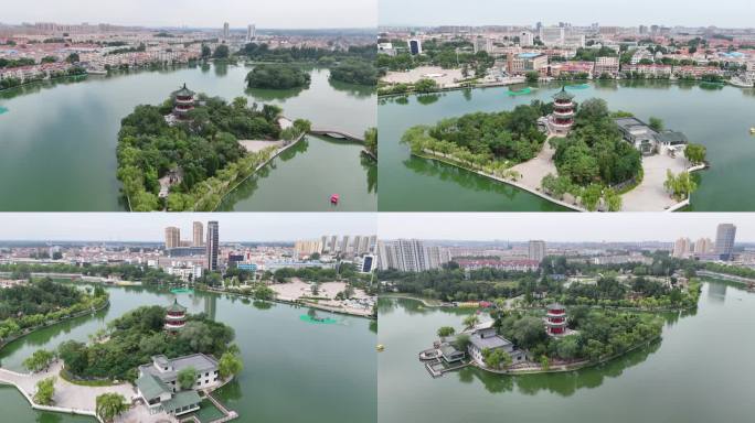 城市湖景公园风光