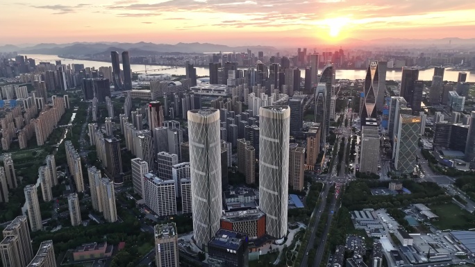 杭州萧山钱江世纪城城建全景震撼航拍