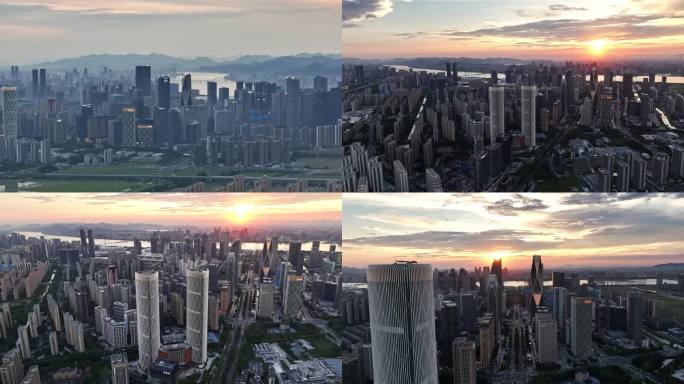 杭州萧山钱江世纪城城建全景震撼航拍