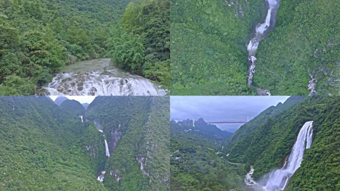 大山中的多级瀑布（4K）