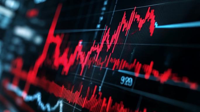 金融市场崩盘风险片头 下跌的红色预警