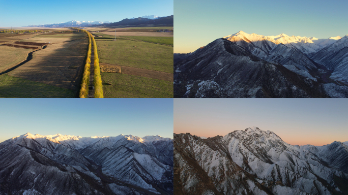 张掖市民乐县扁都口雪山航拍