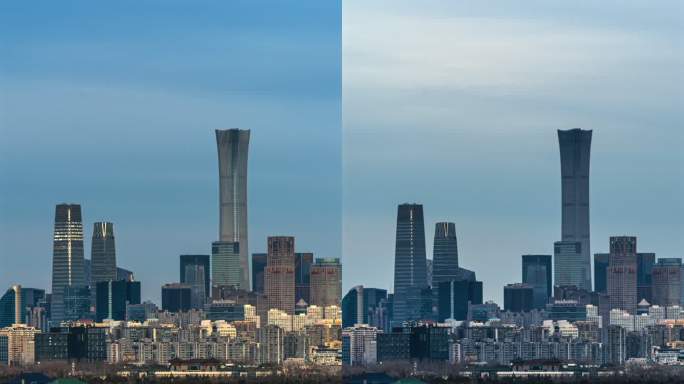 北京日转夜延时城市建筑群经济房产发展