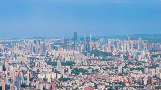 4k航拍山东济南城市全景空镜