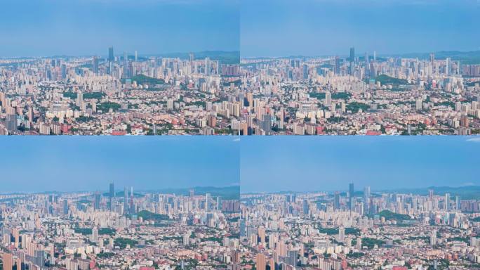 4k航拍山东济南城市全景空镜