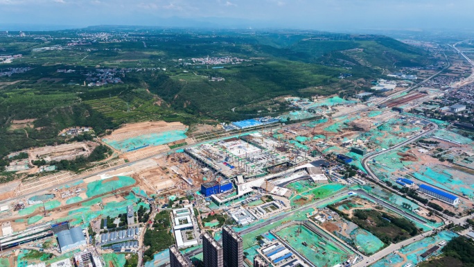 西安东站2025年7月施工进度延时航拍