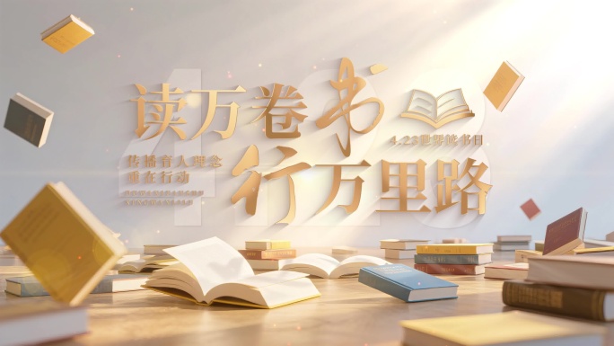 4K世界读书日片头标题