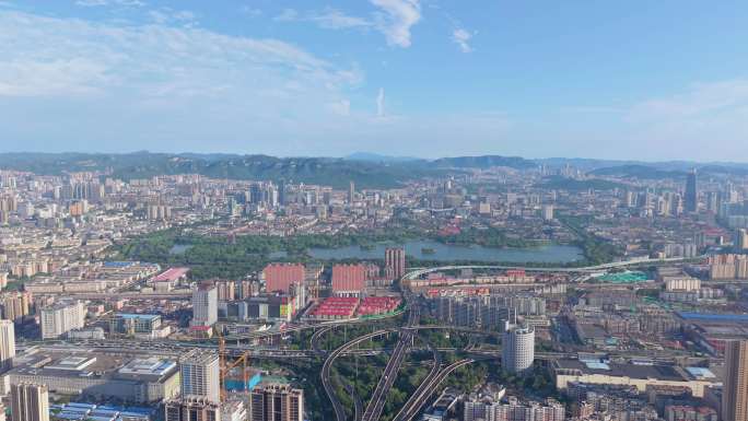 4k航拍山东济南大明湖空镜