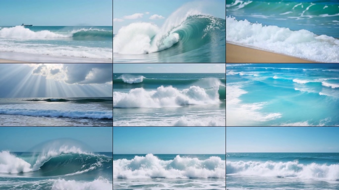 海浪大海航拍壮阔海洋升格空境