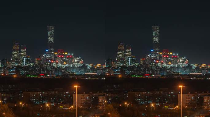 北京传统与现代的夜景对话永定门夜景