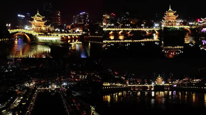 贵阳地标甲秀楼建筑景点旅游