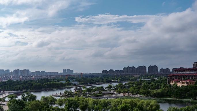 城市天空云层变化延时