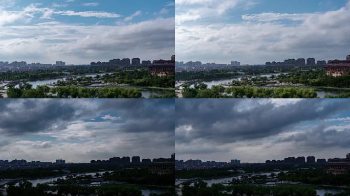 城市天空云层变化延时
