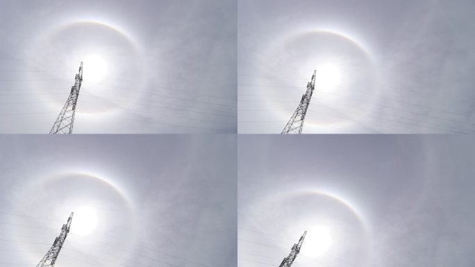 日晕奇观仰拍日晕