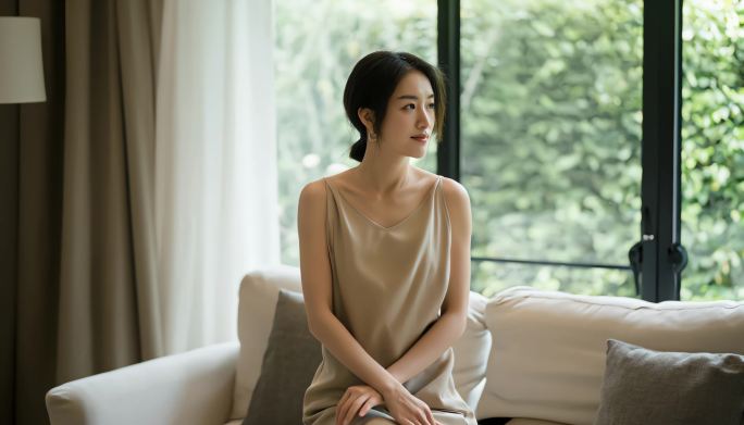 居家休闲的年轻女性