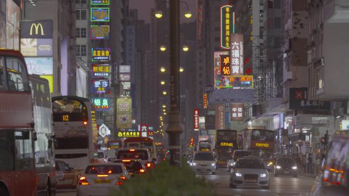 香港夜景车水马龙