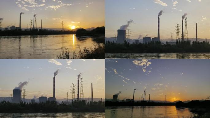 夕阳下的工业景观