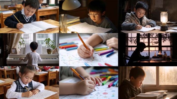 小学生学习写作业