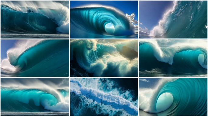 大海海浪翻滚滔天巨浪波涛汹涌