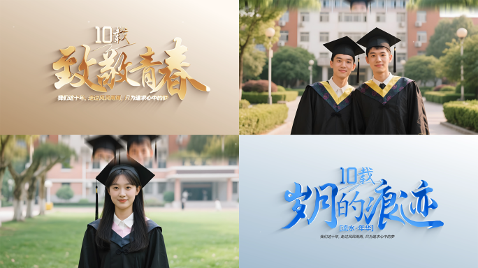 清新青春毕业相册图片切换片头片尾