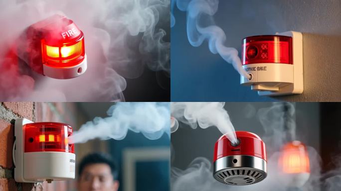 火灾报警器红色警报感应烟雾 (3)