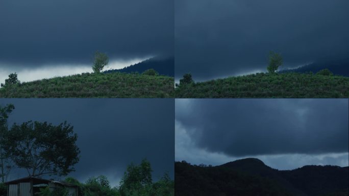 乌云压境下的山野