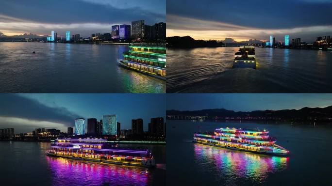 宜昌观光船宜昌晚霞城市夜景游船观光