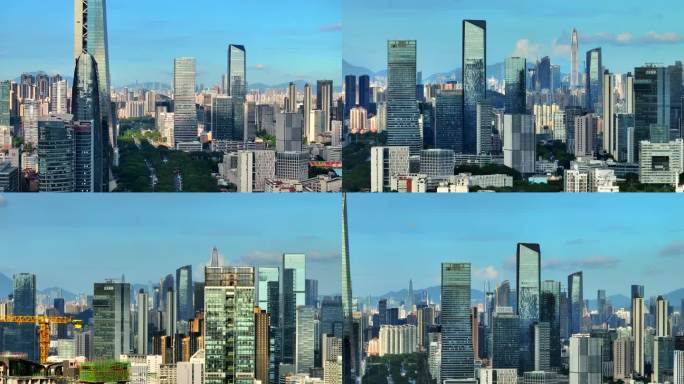 4K航拍深圳城市建筑群摩天大楼高楼林立2