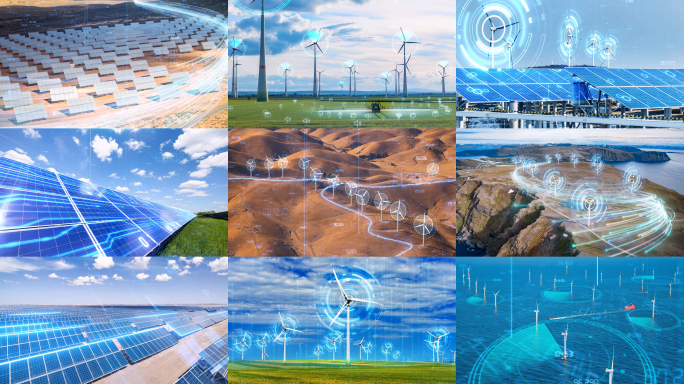 4K电网绿色新能源风车光伏科技可持续