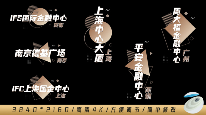 金色轻奢人名地名条