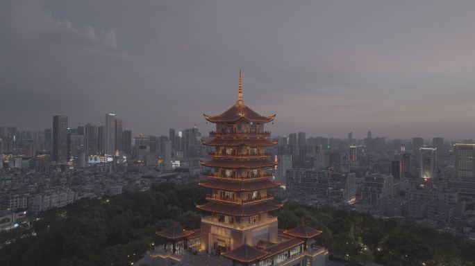 魁星阁航拍夜景