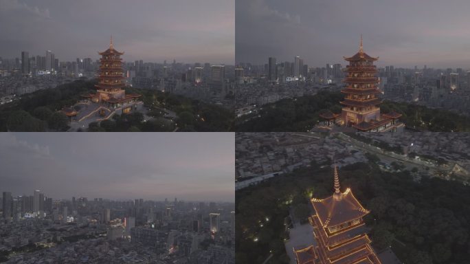魁星阁航拍夜景