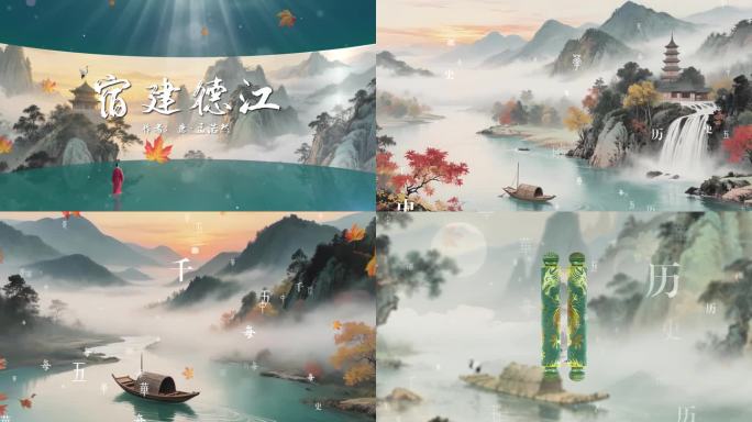 《宿建德江》古诗词朗诵背景视频