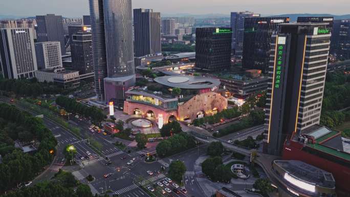 上秦淮砂之船商场夜景航拍