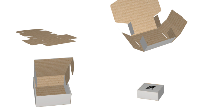 3D纸盒品牌展开合并产品展示演绎AE模板