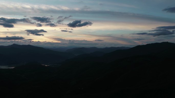 云南 墨江 山峦、夕阳 航拍